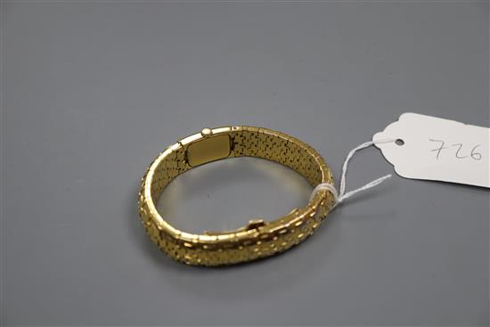 A ladys gilt stainless steel Christian Dior bracelet watch.